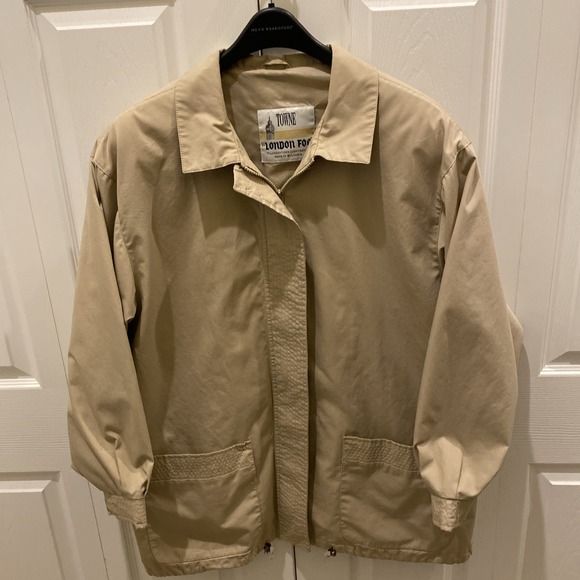 London Fog‎ Jacket Women XL Tan Towne Chore VTG ZIP 3 Season Rain - Picture 1 of 7
